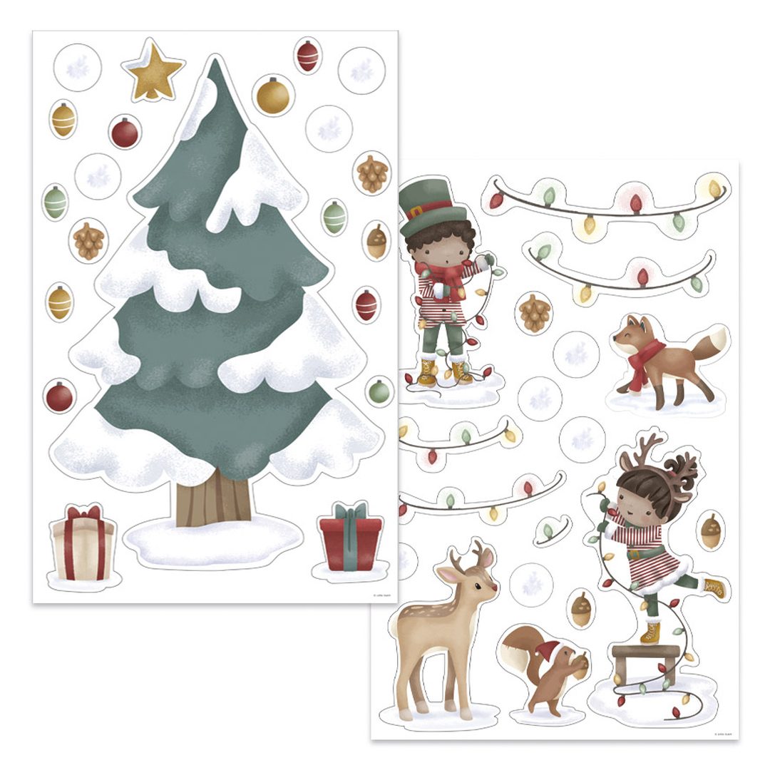 Sticker de fenêtre XL sapin de Noël – Déco de Noël pour enfants