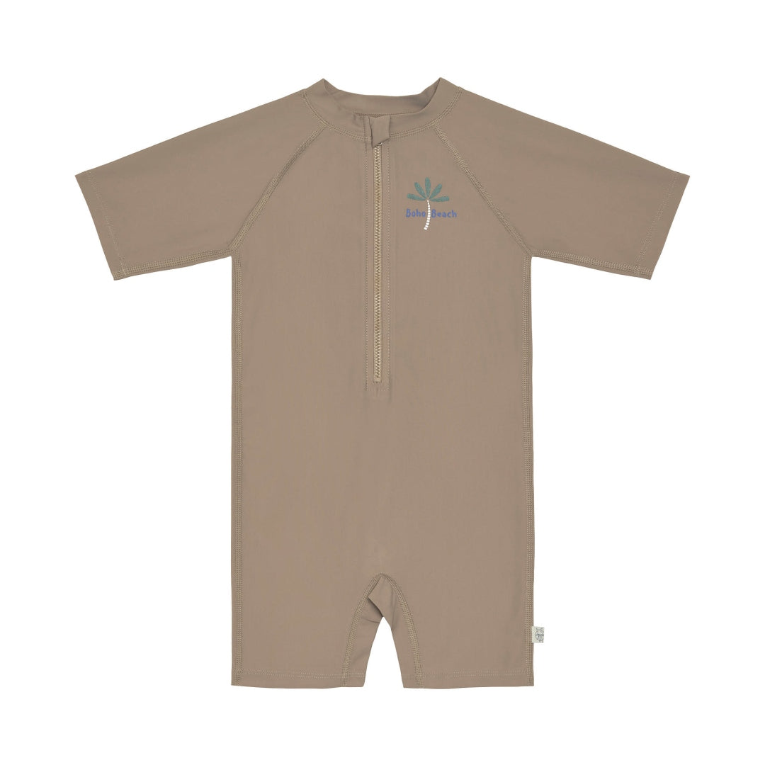 Short-sleeved swimsuit with UV protection, brown, size 92 | Lässig