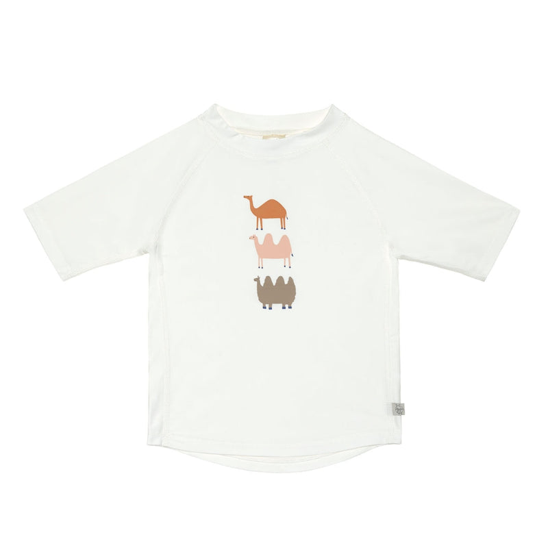 Maillot de bain anti-UV manches courtes blanc camel, taille 74/80 | Lässig