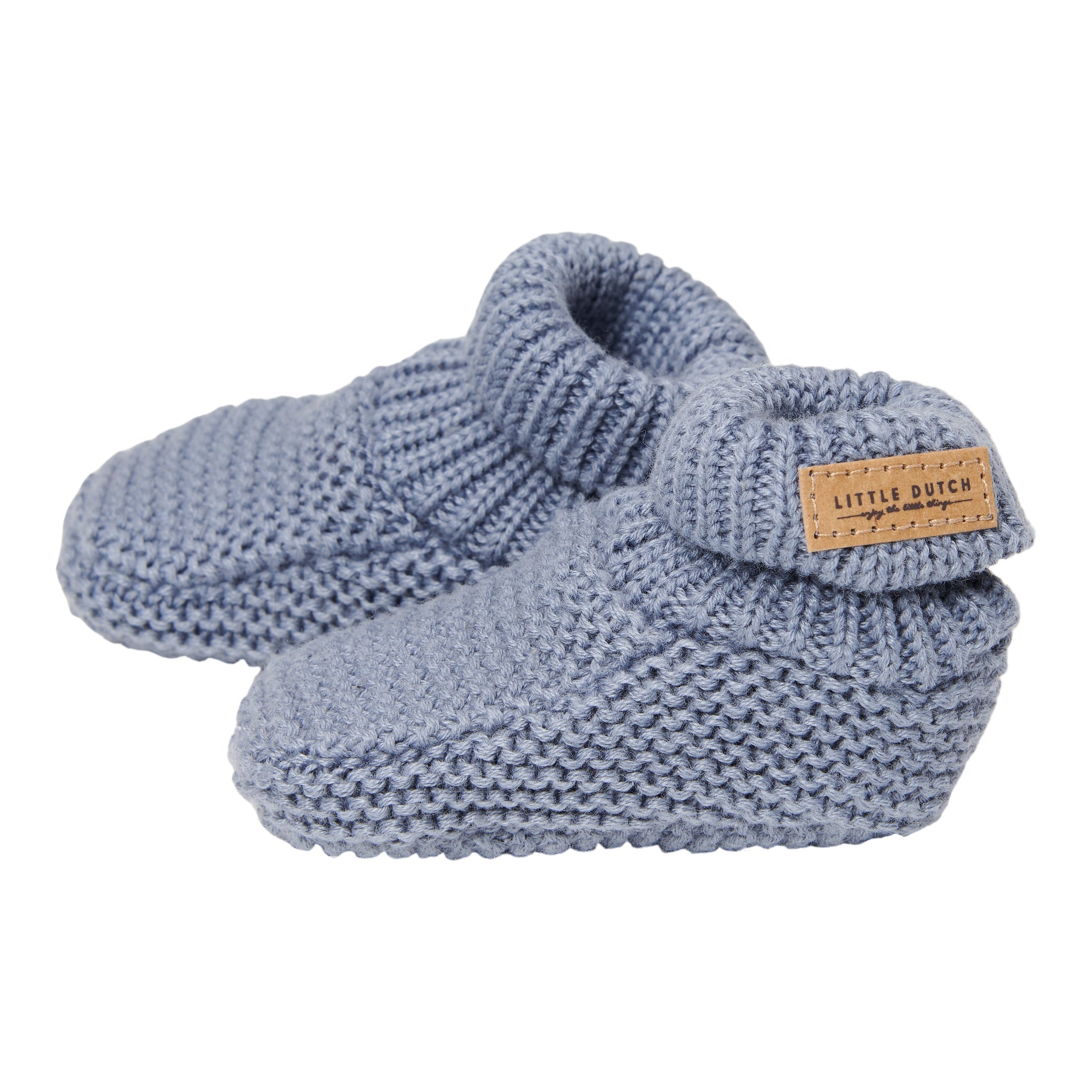 Chaussons bébé tricotés bleus | Little Dutch