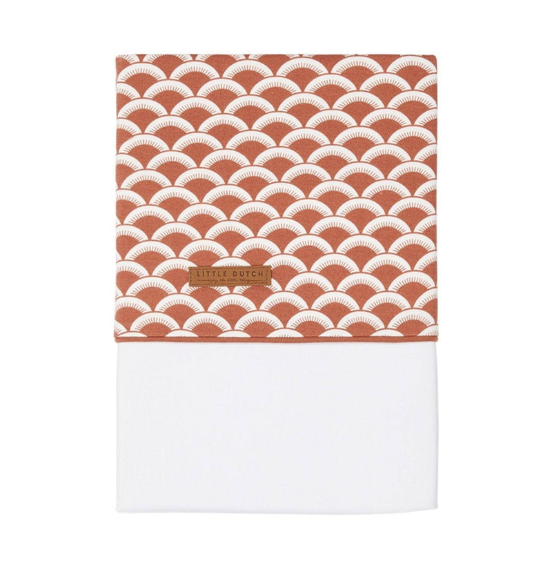 Drap de lit enfant Sunrise rouille 110 x 140 cm, rouge | Little Dutch