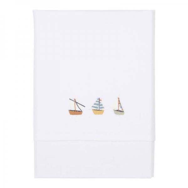 Drap de berceau brodé Sailors Bay | Little Dutch