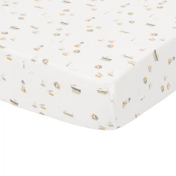 Drap-housse pour berceau Sailors Bay, 40 x 80 cm, blanc | Little Dutch