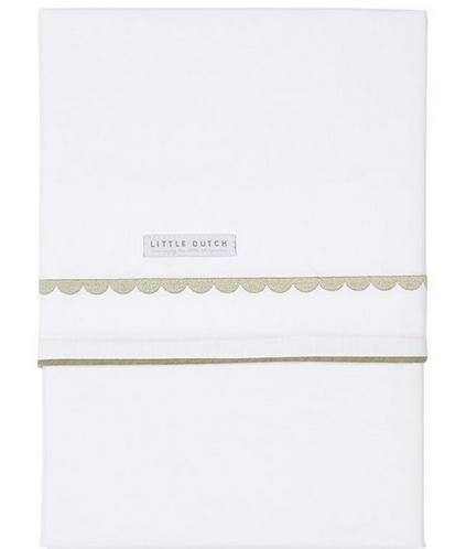Drap de lit enfant Little Dutch Pure Olive Rounded brodé