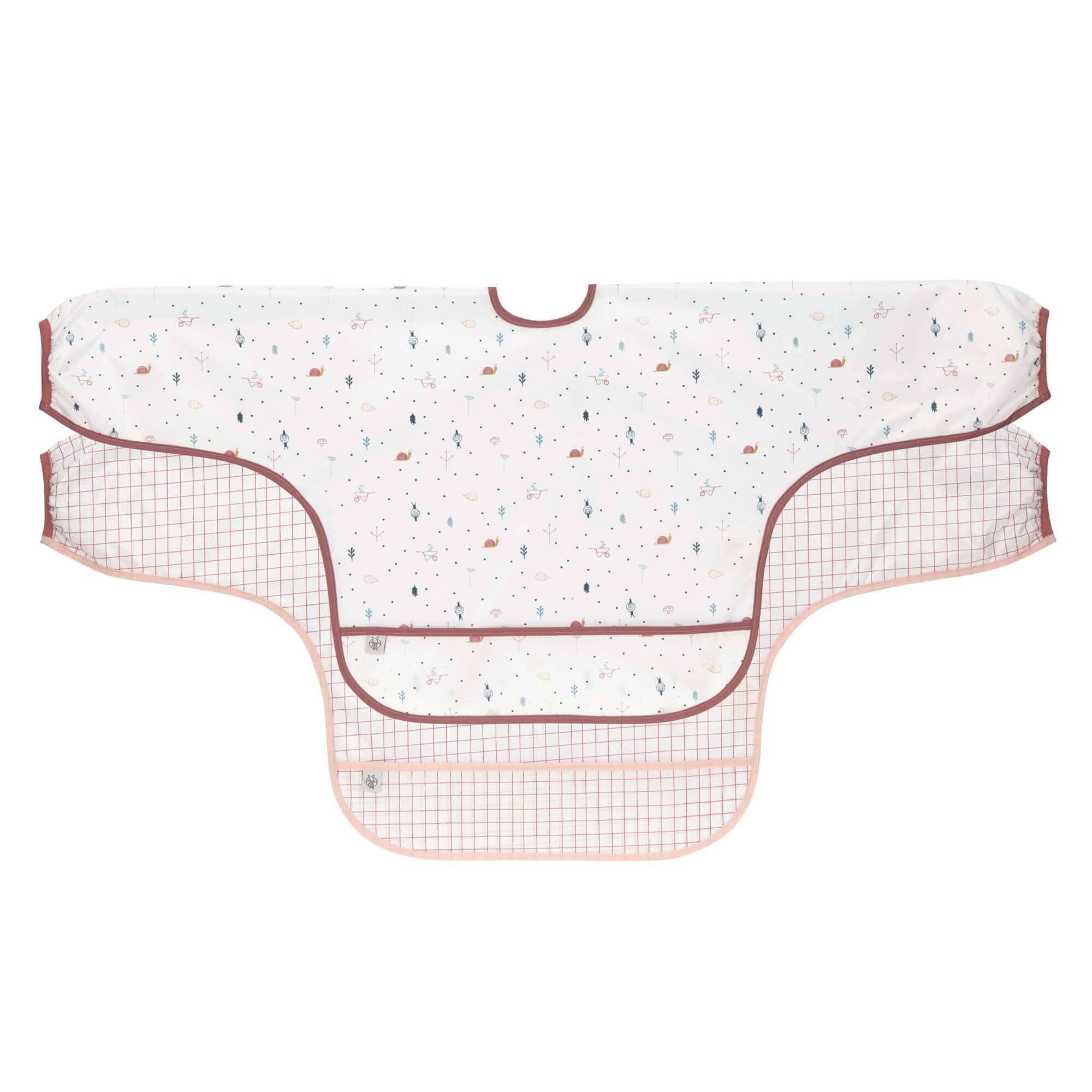 Bavoirs à manches, lot de 2, motif escargot explorateur du jardin | Lässig