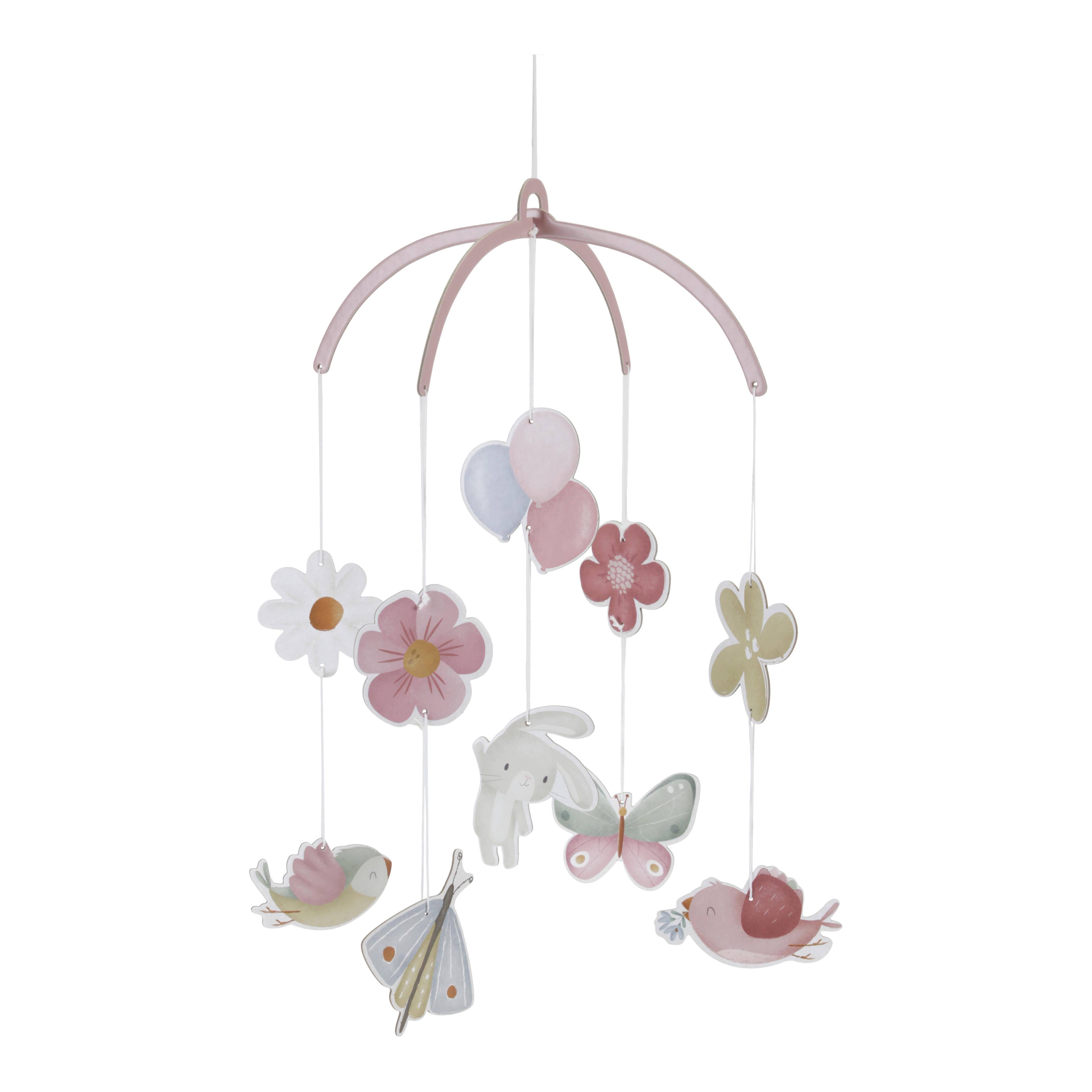 Mobile en carton Fleurs et Papillons | Décoration de chambre de bébé