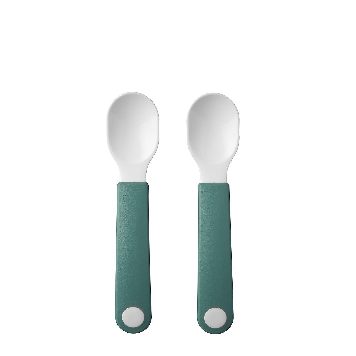Cuillères d'apprentissage pour enfants, 2 pièces – Turquoise profond | Mepal