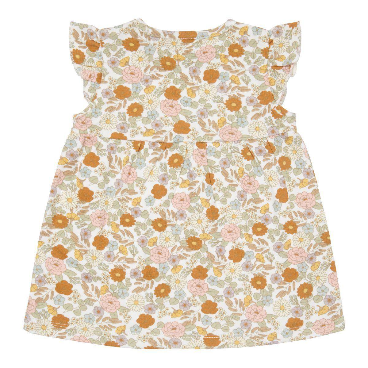 Robe à volants motifs petites fleurs vintage pour fille