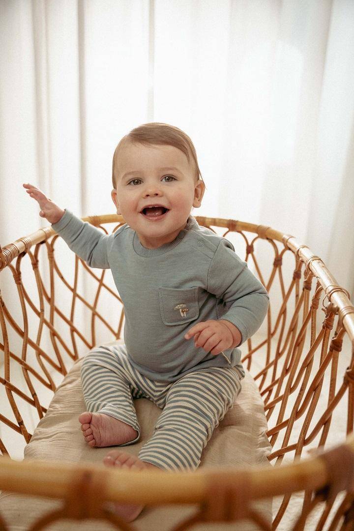 T-shirt langärmlig Stone Blue | Little Dutch