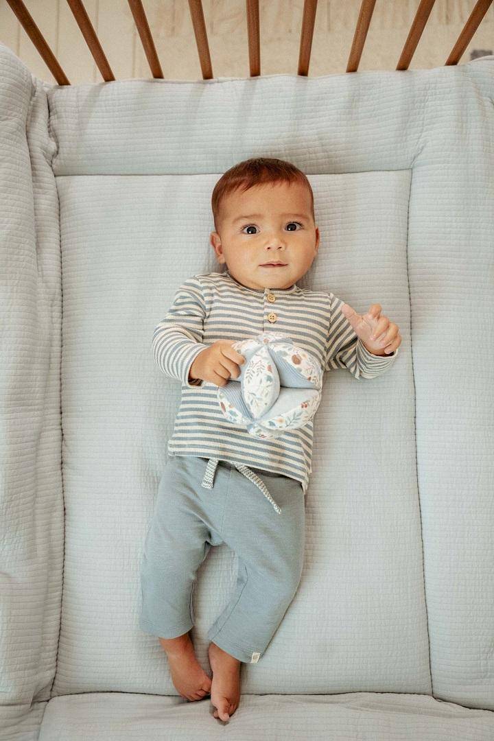 T-shirt manches longues à rayures bleu pierre | Little Dutch