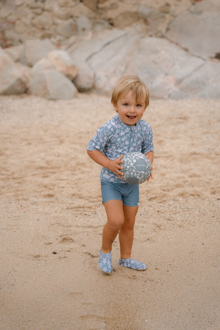 Chaussons de bain Sea Life Ocean Blue – Chaussons de bain pour enfants pour la plage et la piscine