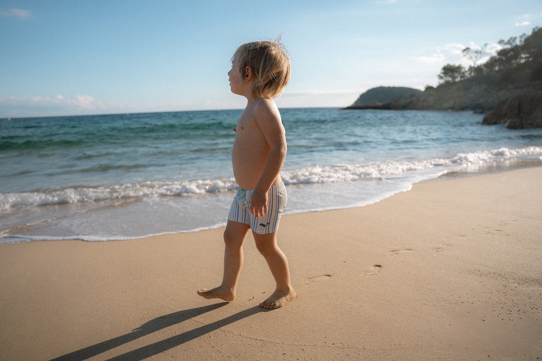 Maillot de bain rayé multicolore – Maillot de bain enfant pour l'été et les vacances