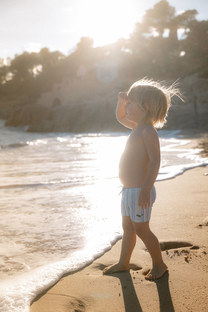 Maillot de bain rayé multicolore – Maillot de bain enfant pour l'été et les vacances