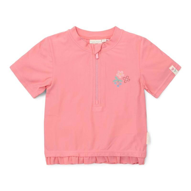 Maillot de bain manches courtes Sunny Flowers Rouge | Little Dutch