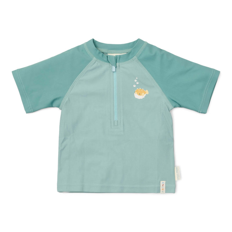 Maillot de bain à manches courtes Seashells Surf Blue | Little Dutch