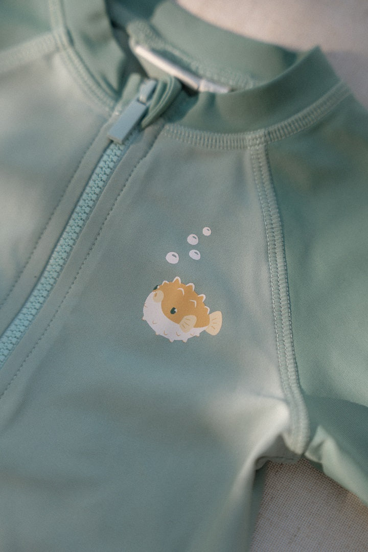 Kurzärmeliges Schwimmshirt  Seashells Surf Blue | Little Dutch