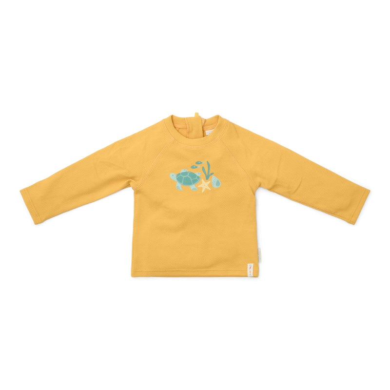 Maillot de bain à manches longues Seashells Sunny Yellow | Little Dutch