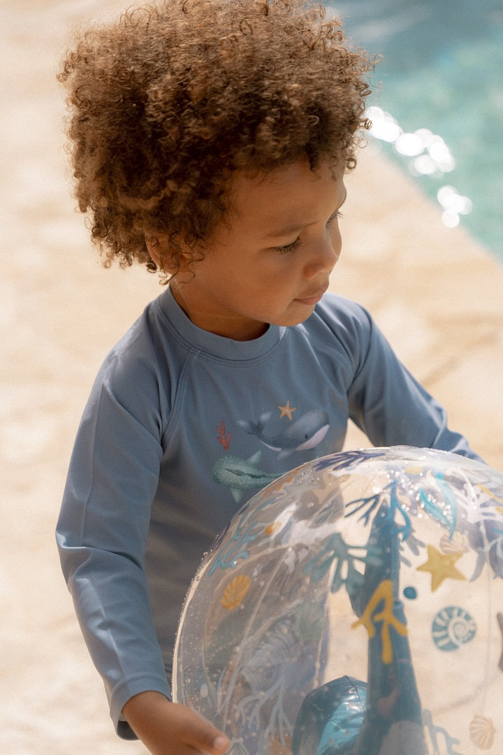 Maillot de bain à manches longues Bleu océan | Little Dutch