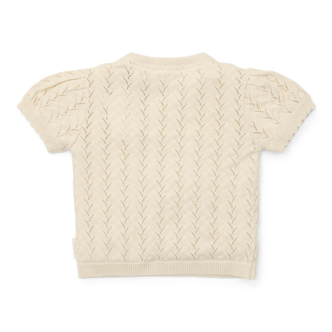 Pull en tricot à manches courtes crème pour bébés et enfants
