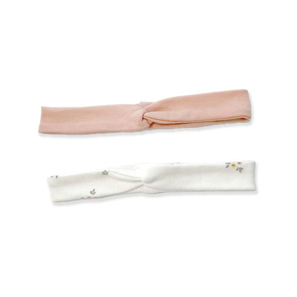 Lot de 2 bandeaux pour bébé, blanc/rose | Little Dutch