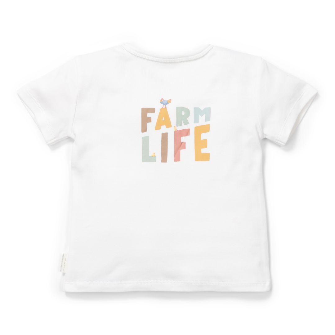 T-shirt manches courtes blanc Farm Life 74 | Little Dutch