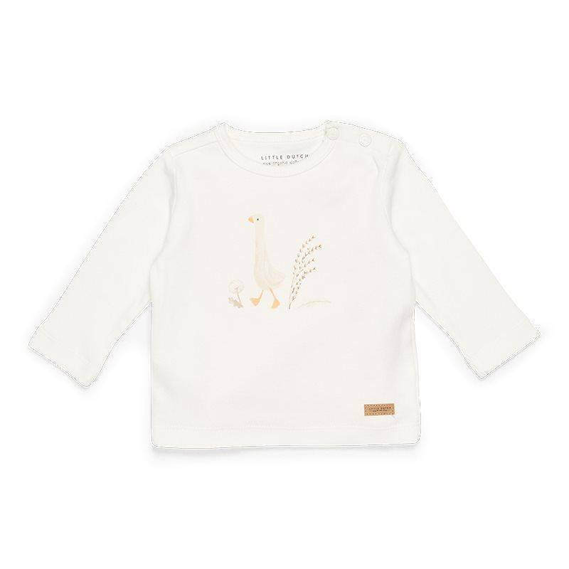 T-shirt manches longues Little Goose Walking White | Little Dutch