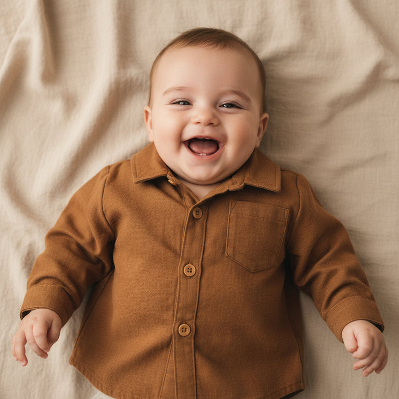 Chemise marron | Little Dutch