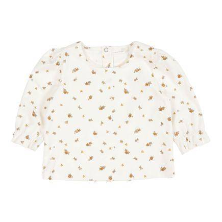 T-shirt manches longues en velours côtelé à imprimé petites fleurs vintage | Little Dutch