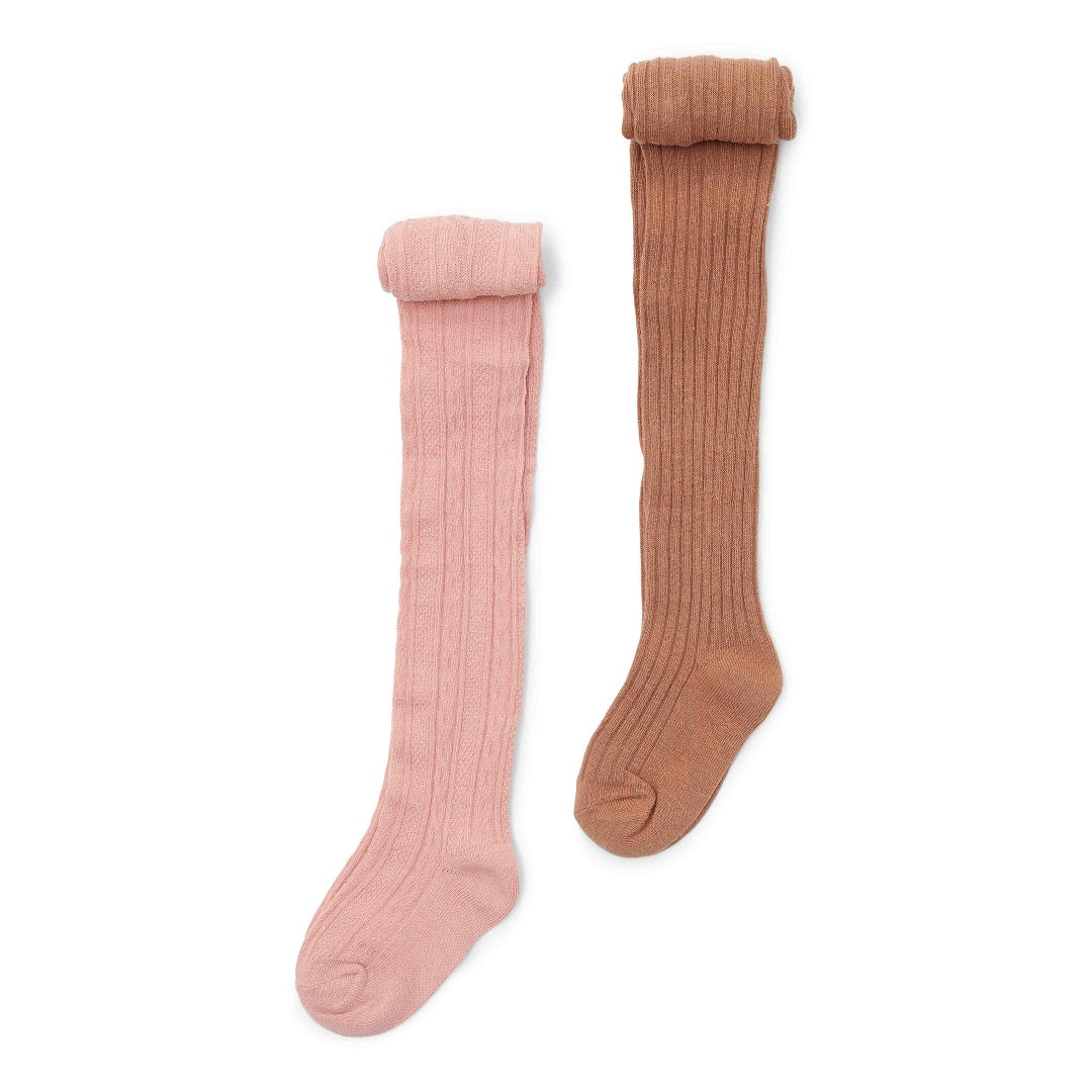 Lot de 2 collants Soft Rose - Marron - Little Farm | Little Dutch