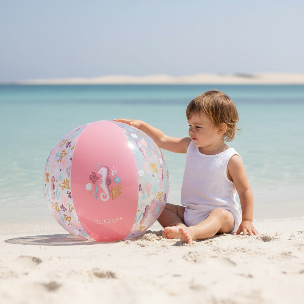 Beach ball Ocean Dreams Pink 35 cm | Little Dutch
