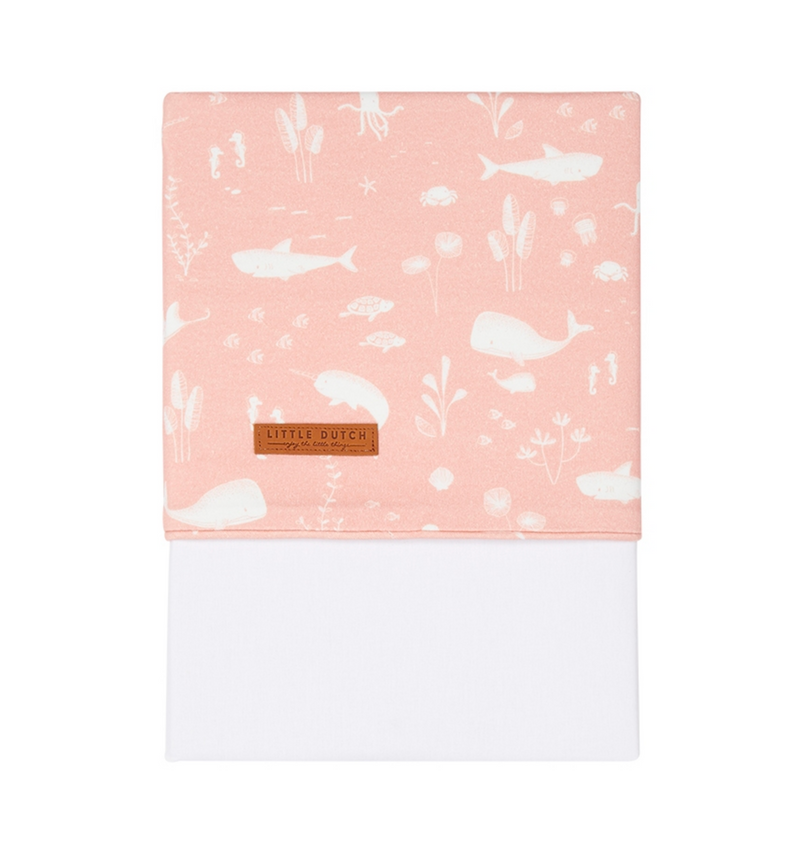 Drap de lit bébé rose océan | Little Dutch