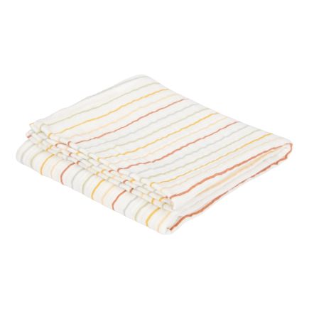 Lange en mousseline 120 x 120 cm Rayures ensoleillées vintage | Little Dutch