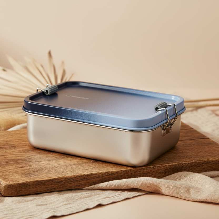 Boîte à lunch en acier inoxydable bleu foncé/bleu clair | Décontractée