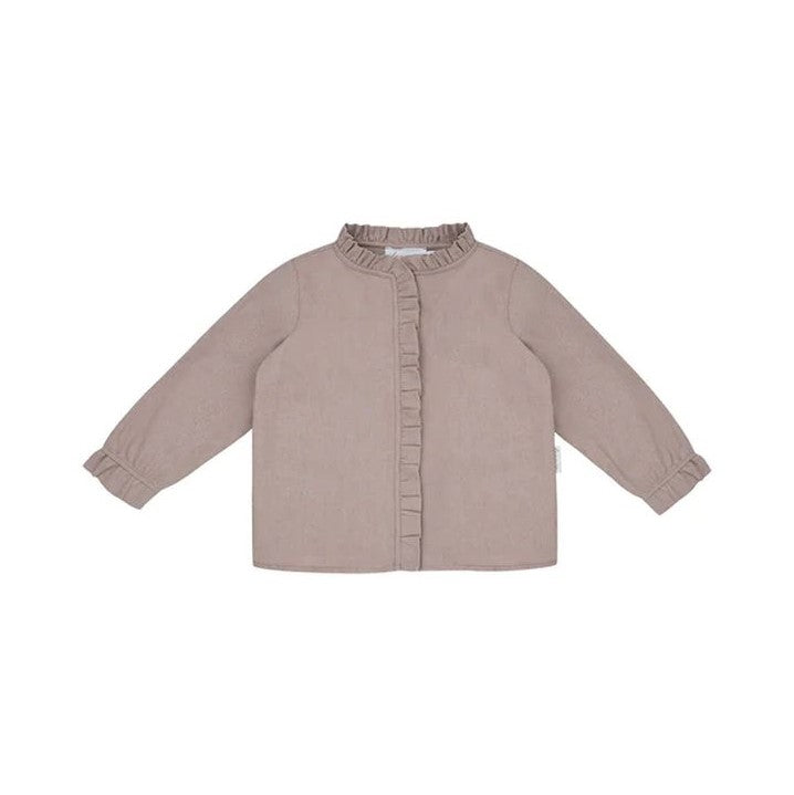 Chemisier en flanelle à volants, rose poudré, 86/92 | leevje