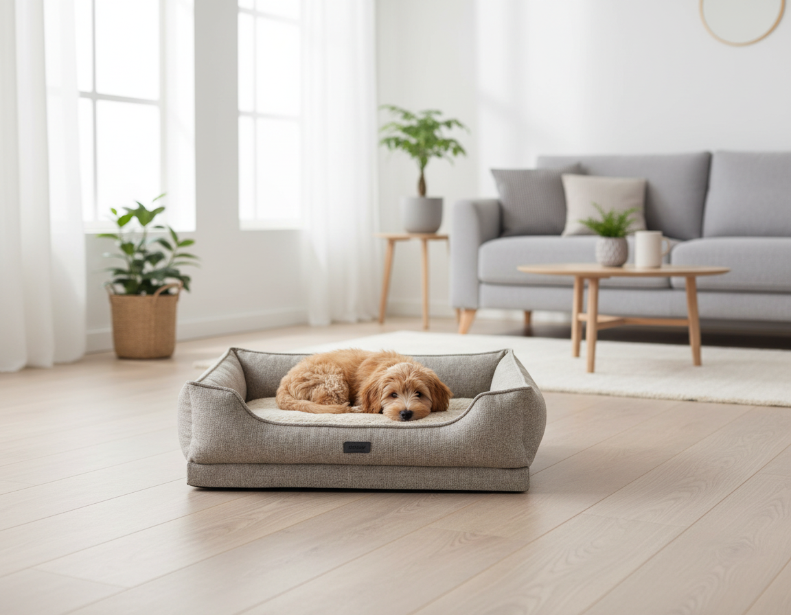 Lit orthopédique pour chien CALBU rectangulaire, beige, taille XL | Nobby