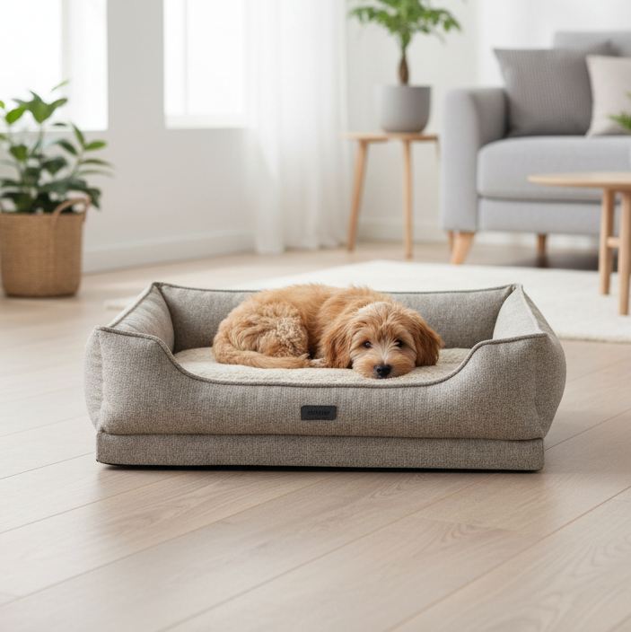 Lit orthopédique pour chien CALBU rectangulaire, beige, taille XL | Nobby