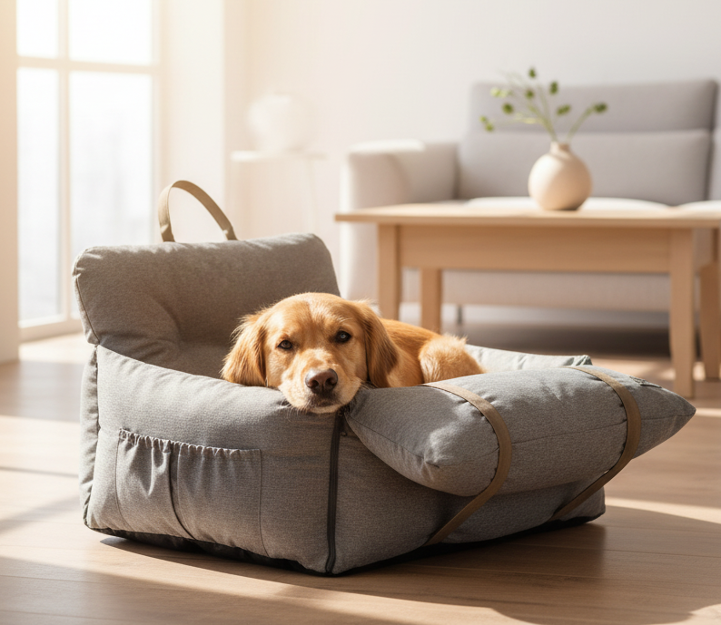 Reisebett Hund BENA Hellgrau L (60×50×43 cm) | Nobby