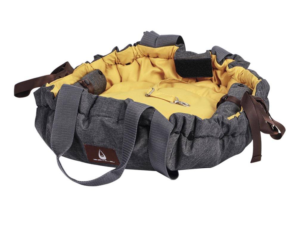 Cat &amp; Dog Carrier "SHELLY" grey/mustard 72 x 55 cm | Nobby