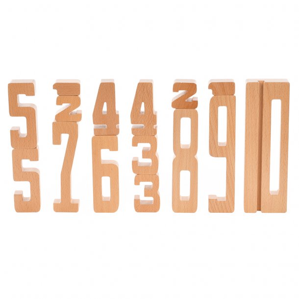 Blocs d'apprentissage des nombres en bois naturel | par Astrup