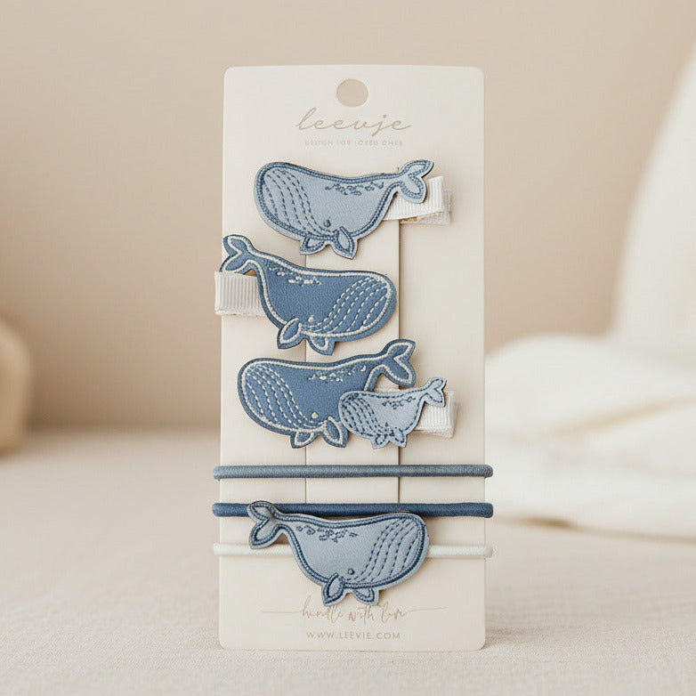 Barrettes à cheveux « Whale Mix » | Leevye