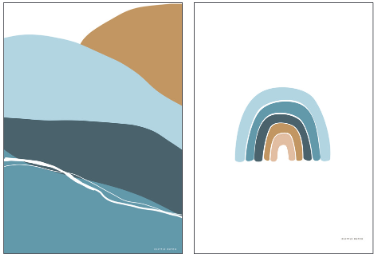 Affiche chambre d'enfant Horizon bleu | Schmatzepuffer
