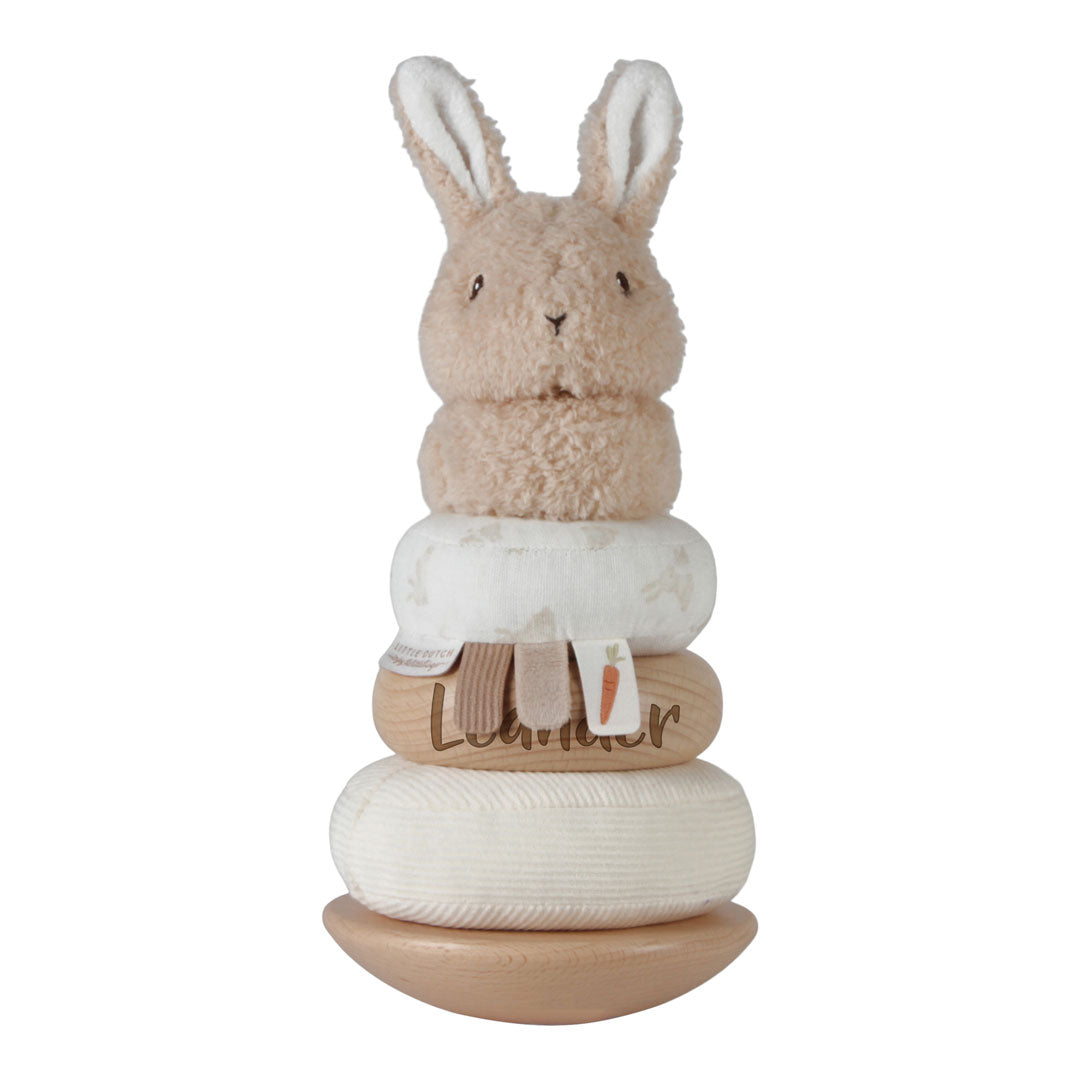 Tour d'empilage personnalisée bébé lapin avec nom cadeau de naissance