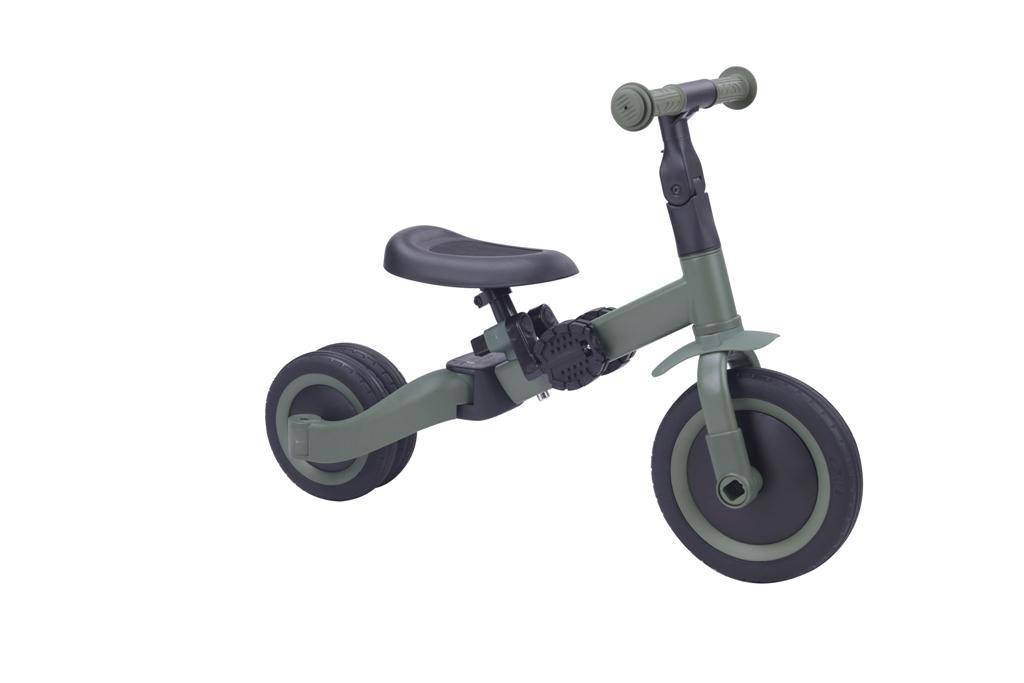 Tricycle 4 en 1 vert olive – Tricycle et draisienne à partir de 1 an