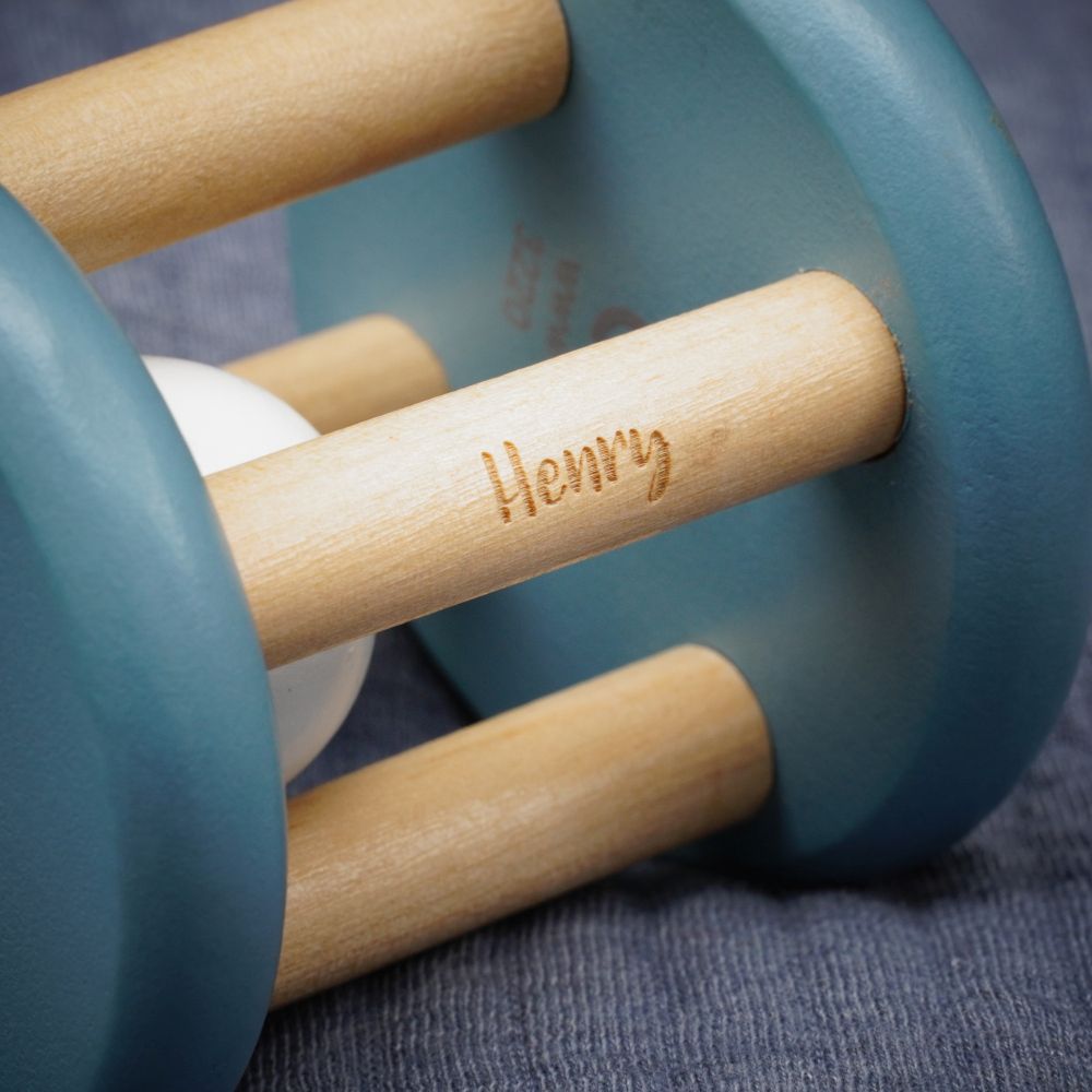 Roll-Rassel Holz Blau