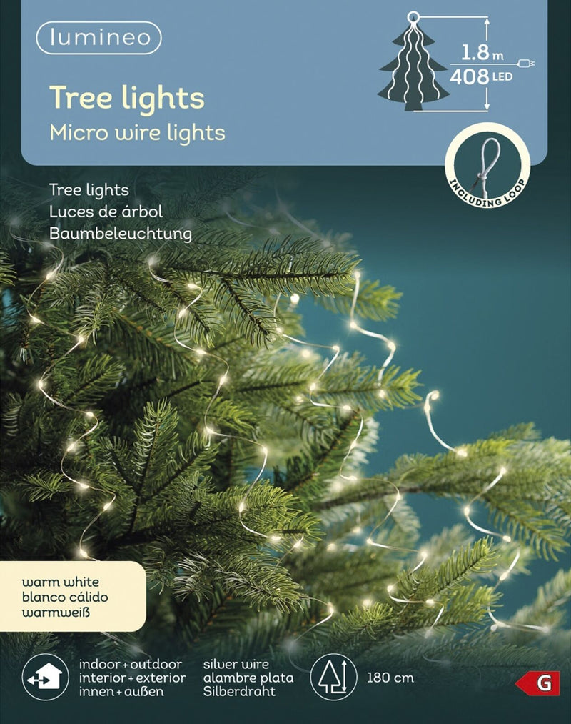 Guirlande lumineuse LED micro décorative pour sapin de Noël 180 cm blanc | lumineo