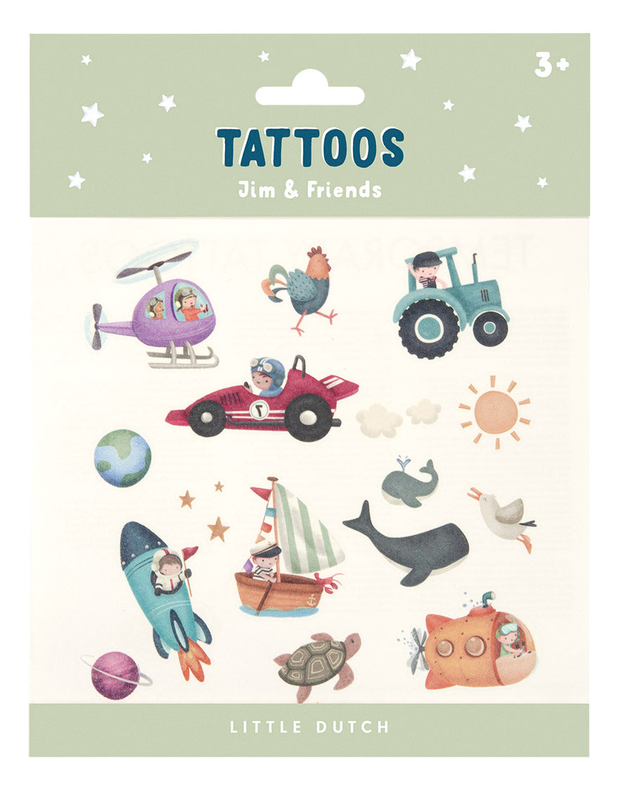 Tatouages temporaires Jim & Friends – Tatouages pour enfants