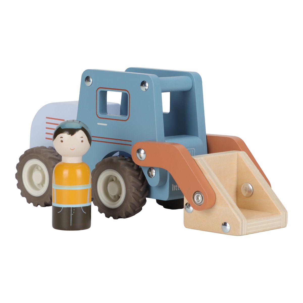 Jouet Bulldozer en bois personnalisé avec gravure – Cadeau de naissance avec prénom