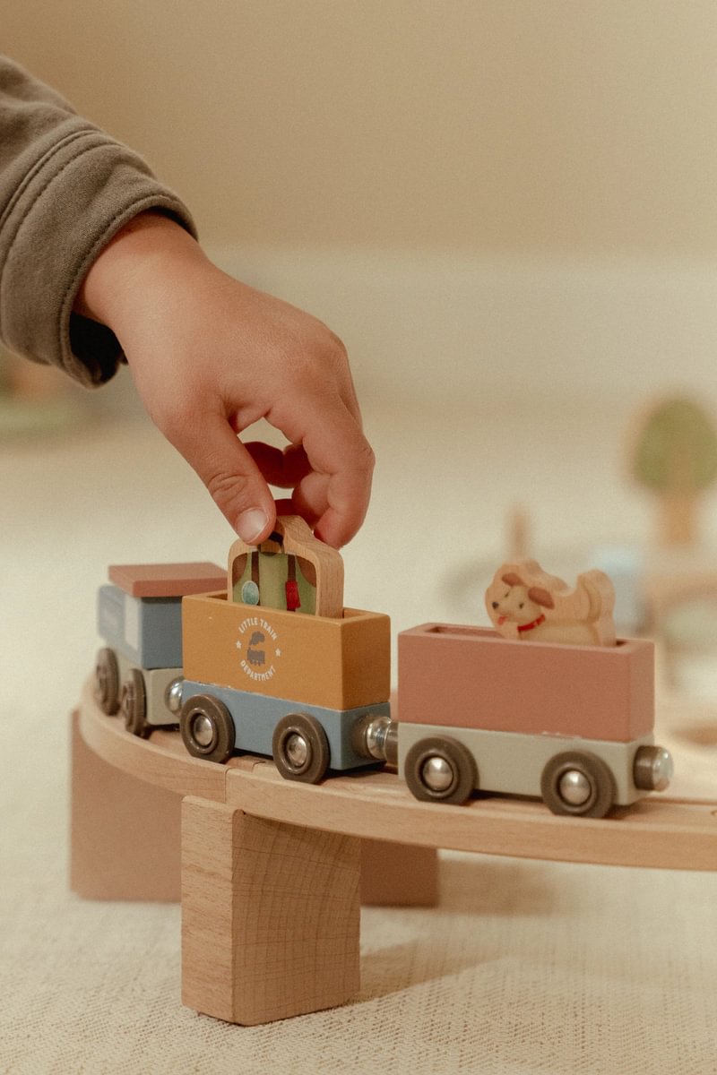 Grand Set XL de train en bois – 113 pièces | Schmatzepuffer