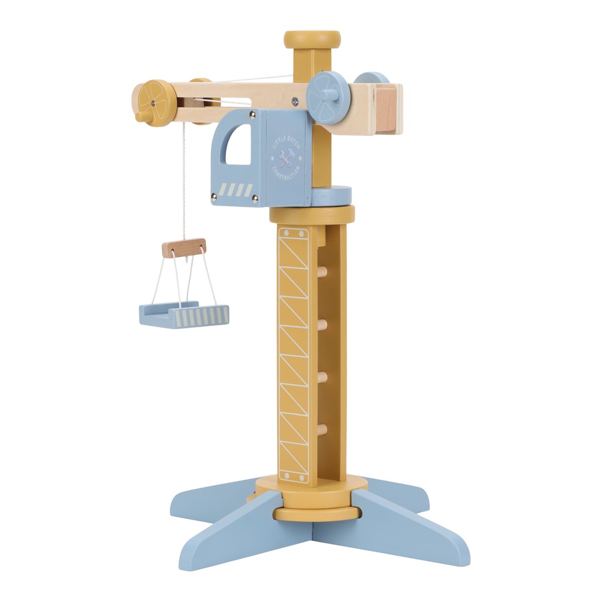 Set de jeu grue de chantier en bois pour chemins de fer en bois | Schmatzepuffer