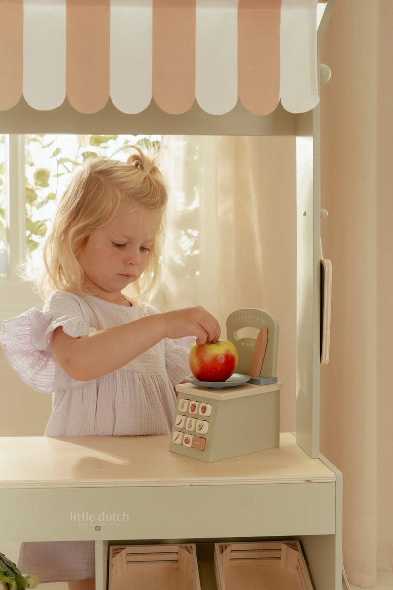 Balance en bois pour cuisine enfant – Jouet de balance en bois